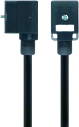 VBI21-230.0-2/S370 | Valve connector, 3p, female 0°, 2 m, PUR, 230VAC, type BI