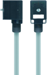 VBI21-230.0-2/P01 | Valve connector, 3p, female 0°, 2 m, PVC, 230VAC, type BI