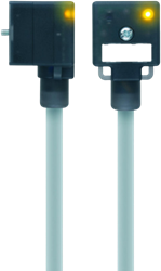 VA22-24.3-2/P00 | Valve connector, 3p, female 90°, 2 m, PVC, 24VAC/DC, type A, Diode