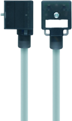 VA22-230.0-5/P00 | Valve connector, 3p, female 90°, 5 m, PVC, 230VAC, type A