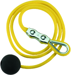 Yellow pull-wire - 2 m | 2 m pull-wire with ball + duplex mounting clamp
